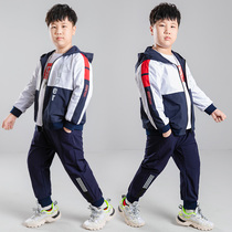 Fat boy sports suit plus fat plus size loose autumn boys middle and big children 12-year-old students two sets of tide