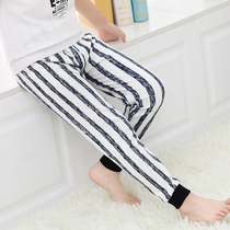 Baby spring and autumn pants Pure cotton single newborn child warm baby open file toddler bottom line pants Boy pajamas