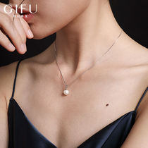 High sense of light luxury A pearl pendant sterling silver necklace Womens single clavicle chain to send mothers 2021 new style