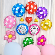 Childrens party dress up baby birthday background layout aluminum film balloon helium balloon helium balloon 18 inch dot aluminum foil balloon
