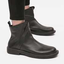Winter Black Martin boots mens high-top leather British style mens boots Korean version of wild trendy boots help Chelsea boots