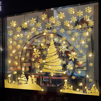 Christmas glass stickers Christmas decorations shop window window window window scenes set door stickers with window stickers