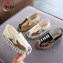 Boy Embroidered Shoes Old Beijing Cloth Shoes Hanfu Shoes Girl to perform dance shoes China Wind and ancient clothes baby shoes