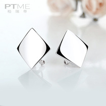 Sterling silver ear buckle female temperament cold wind Net Red simple light face earrings ear jewelry Korean big earrings exaggerated thin