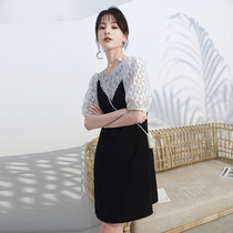 Dress niche evening dress dress dress Women summer graduation celebrity party daily dress Black usually wear light luxury