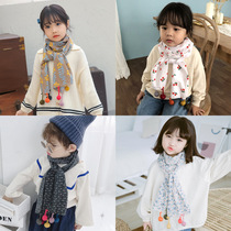 Childrens scarf spring and autumn thin female Korean version of the collar baby out windproof cotton linen children cotton Princess cute tide