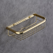 All-copper new SPO gold bath bag gold plated rectangular basket household hotel bathroom cosmetics shelf