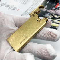 100 Honest New Products Full Copper Grinding Wheel Gas Lighter Classic Super Slim Brass Creativity 007 Retro male gift lettering