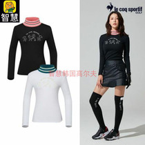 South Koreas Le coq rooster 21 Autumn-style golf suit blouses woman plus-collar plus suede warm long sleeve T-shirt