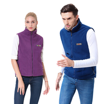 Autumn and winter couples sports casual vest fleece jacket youth double-sided wear stand collar fleece top new