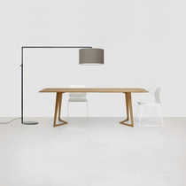 Nordic full solid wood dining table Simple modern long table Wooden table Log square table Small apartment dining table and chair combination