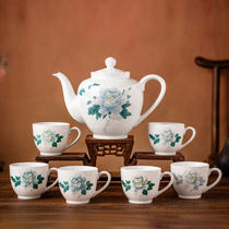 The treasure of the town shop is a 70 s porcelain mineral pigment pure hand-painted Hongjiang ball mud tea set teapot Cup