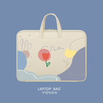 Computer bag female portable Lenovo small trendy 7000 Hand bag 14 Apple notebook 15 6 inch 13 inner bile bag cute 13 3 inch saver r720 beautiful 15 hipster literature