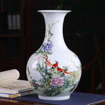 Jingde Town ceramic vase pendulum patch in the living room with pollen color porcelain bottle Chinese home TV cabinet decoration craft