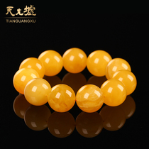 Tiangxu natural beeswax handstring authentic chicken oil yellow amber bracelet yellow honey men and women beaded bracelet with certificate