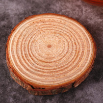 Solid wood coaster round natural log pile insulation mat table mat non-slip mat creative cocktail decoration mat