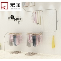 Clothing store wall hanging display rack side hanging display shelf mens and womens wall hanger silver stainless steel rack