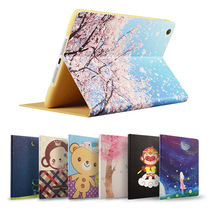 2018 new 2017 Apple old iPad234 Korean cartoon painted protective cover Air2 leather case tablet pc ipad2 thin and anti-fall silicone soft shell ipad4 dormant