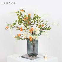 Lancol simulation flower light luxury orange floral combination set Model Room soft living room home decoration fake flower