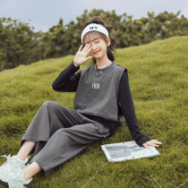 Girl set autumn 2021 new foreign style children long sleeve Net red fashionable spring autumn children sports three sets