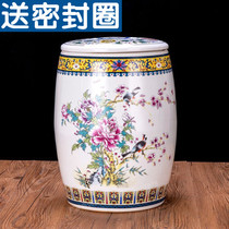Rice barrel rice tank ceramic with cover water tank 10kg50kg tea storage tank large tea tank pickled pot pot pickled meat tank