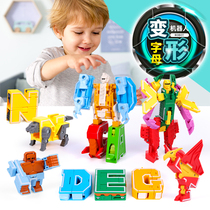 New music New letters English words Digital deformation toy Dinosaur Animal fit robot King Kong children boy