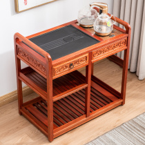 Rosewood mobile tea cart Solid wood tea small tea table Household small tea table New Chinese household tea table Solid wood tea cart