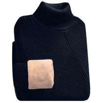 Turtleneck sweater men plus velvet padded base shirt autumn and winter warm coat long collar sweater sweater