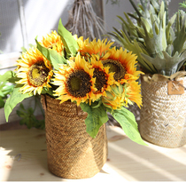Pastoral sunflower simulation flower prop flower Sun flower dried flower fake flower decorative bouquet placement living room single flower arrangement