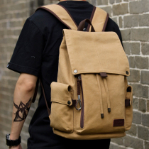 New canvas mens fashion shoulder bag large capacity middle school student school bag Leisure travel backpack computer bag mens bag