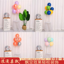 Baby feast decoration childrens birthday party balloon table fluttering empty column bracket floor wedding room layout scene