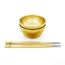 Armor titanium metal chopsticks set Rice Bowl chopsticks healthy pure titanium tableware lightweight portable high-end gifts