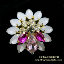 Qis new luxury white rhinestone crystal zircon bee shape mink coat sweater skirt button 43mm