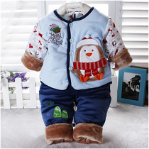 Winter new baby children 1-year-old baby warm open crotch cotton suit quilted thick cotton 0-3-6 months to go out