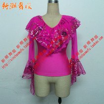 2019 new Morden dance outfit blouses in old age square dance womens style national standard dance Latin practice dress S11