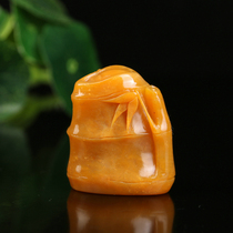 Northern Laos Yellow frozen stones high rise to play with Swaying Pieces Seal Engraving Seal Calligraphy Practice Lettering LSJ474