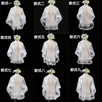 Head yarn new bridal Wedding Dress Lace Petals Multiple 1 5 m Short Wedding Dress White 100 lapped short
