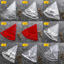 Head yarn New short multiple Lace Refinement 100 Hitch Bride Wedding Dress Multiple white red bridal Wedding Dress head yarn