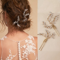 19 new bride rhinestone hair fork hairpin hair plug simple U hair fork new photography headdress travel wedding jewelry