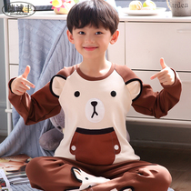 Youth pajamas male Spring and Autumn long sleeve cotton cartoon boy junior high school students 9-12-15-18 years old