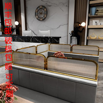 Restaurant Fire Pan Shop Decoration Cassette Brief Creative Screen Nordic Light Extravagant Stainless Steel Long Iridescent Glass Short Partition Circumference