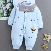 Newborn baby clothes one-piece 9 men and women babies 2 three 3 five 5 six 6 seven 7 eight 8 months 4 autumn and winter cotton clothes