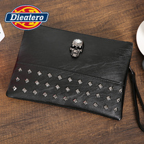 Head Layer Bull Leather Mens Handbag 2021 New Hand Grab Bag Mens Casual Large Capacity Ultra Slim Soft Leather Envelope Boomer Card