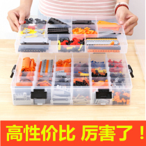 lego storage box lego building block parts sorting box plastic transparent grid electronic components toy sorting box