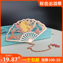 Chinese style crane dance nine days auspicious hollow metal brass bookmark landscape creative retro exquisite graduation gift