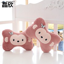 Cute bean monkey car pillow neck pillow a pair of cartoon bone headrest pillow cervical pillow Four Seasons Universal