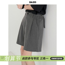DAZO Summer Western pants male shorts Paris buckle Leisure 50% Pants Loose Straight Drum Pants and Han version Trend