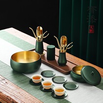 Brass Tea Road Six Gentlemen Suit Kung Fu Tea Accessories 6 Gentleman Tea Tool Wash Tea Cup Basin Five Pieces Suit