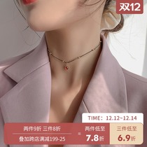 Joker Korean version of retro necklace female tide ins Wind Net Red simple sexual cold wind design sense black rope choker