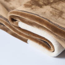 Mens warm pants Mens velvet thickened autumn and winter slim youth silk knee pads One-piece velvet cotton pants Mens thin section